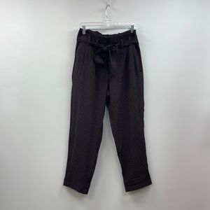 American Eagle Tartan Plaid High Rise Paperbag Trouser Ankle Pant Preppy Navy 10